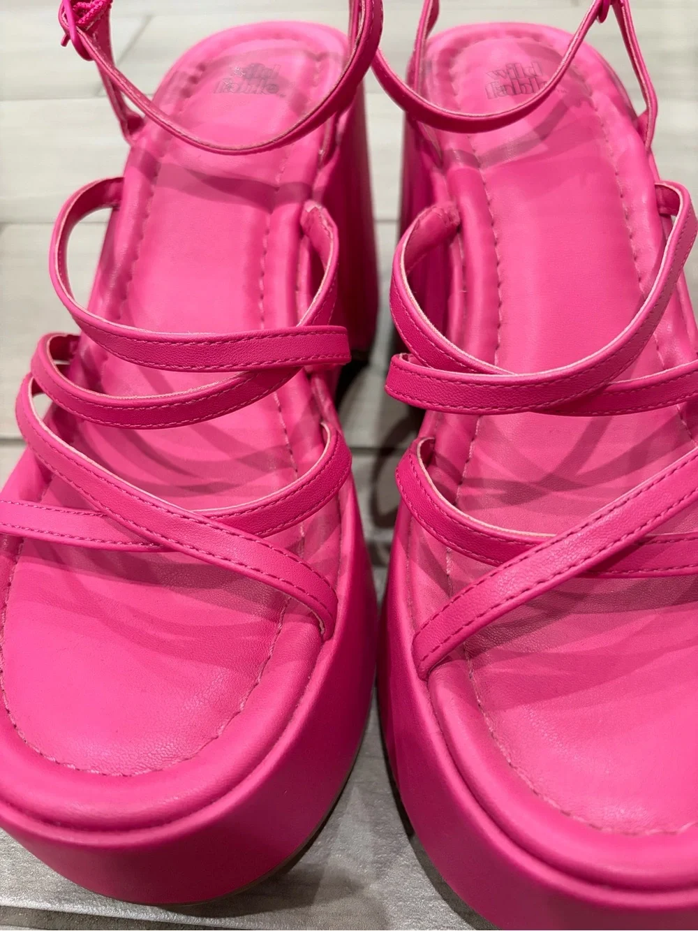 wild fable Neon Pink Strappy Platform Sandals